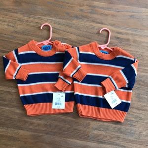 Twin boys striped sweaters NWT